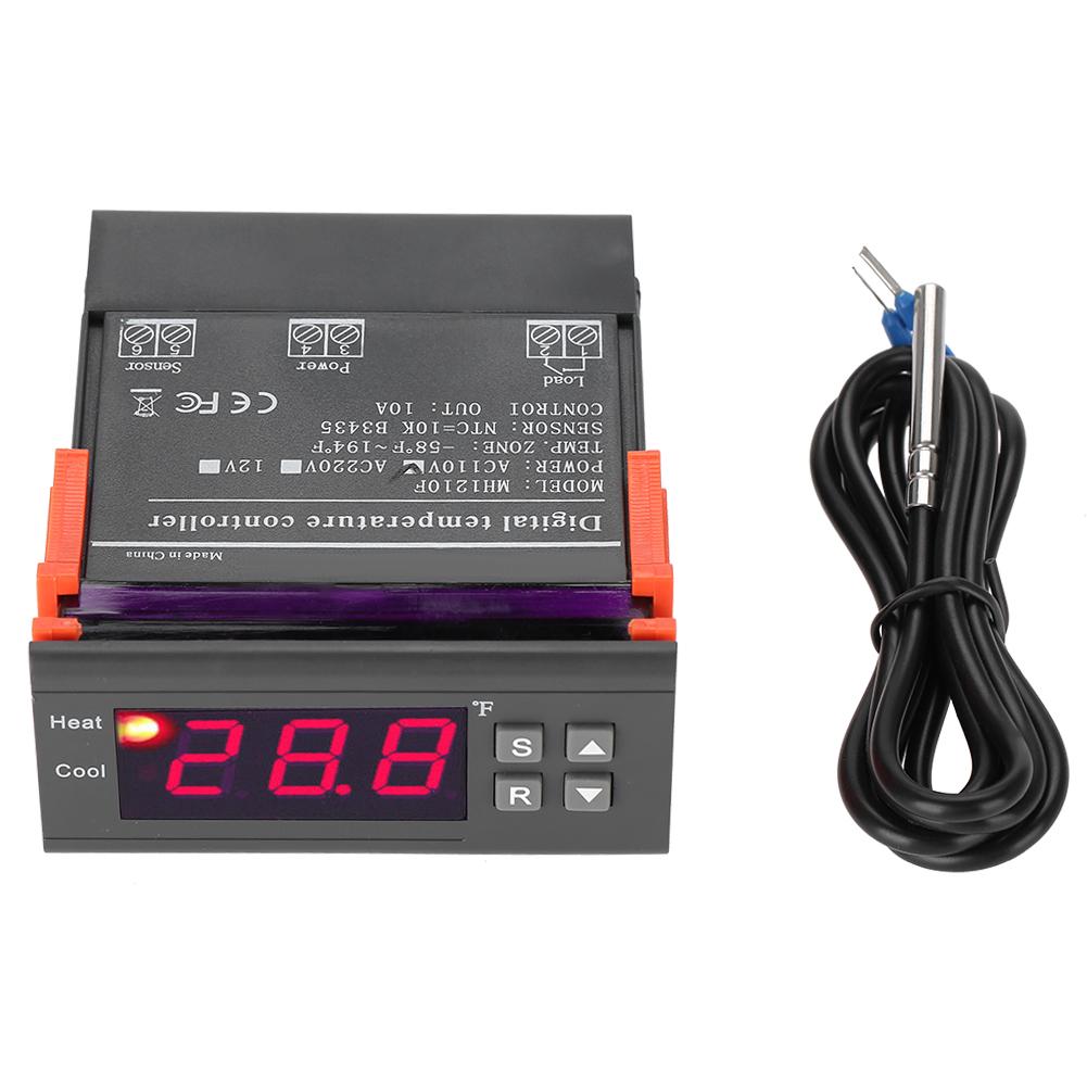 MH1210F Digital Temperature Control Controller Thermostat 58~194 Fahrenheit Fahrenheit Sensor AC110V
MH1210F Digital Temperature Control Controller Thermostat 58~194 Fahrenheit Fahrenheit Sensor AC110V
