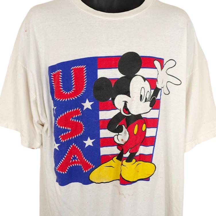 Vintage Mickey Mouse USA 100% Cotton T-shirt Mens Tees Top Mens Size 2XL White 90s American Flag Patriotic L
Vintage Mickey Mouse USA 100% Cotton T-shirt Mens Tees Top Mens Size 2XL White 90s American Flag Patriotic L