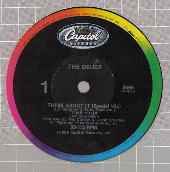 12inch Record DEUCE - Think About It 8565 Capitol Records 1983 US Rap & Hip-Hop/R&B Used
12inch Record DEUCE - Think About It 8565 Capitol Records 1983 US Rap & Hip-Hop/R&B Used