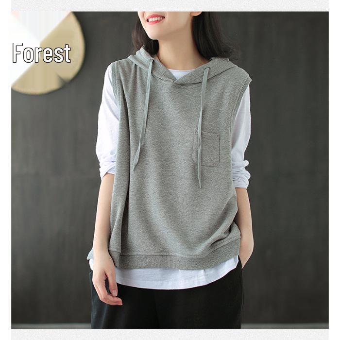 Women s Plus Size Hooded Sleeveless Sweatshirt Vest - Autumn Korean Style Floral Gray
Women s Plus Size Hooded Sleeveless Sweatshirt Vest - Autumn Korean Style Floral Gray