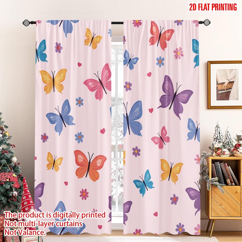 Set Of 2 Flat Printing Scene Curtain Butterfly Hearts Flowers Watercolor Digital Printed Polyester Drapes Festive Holiday W100*H70(CM)-Rod Pocket&1PCS
Set Of 2 Flat Printing Scene Curtain Butterfly Hearts Flowers Watercolor Digital Printed Polyester Drapes Festive Holiday W100*H70(CM)-Rod Pocket&1PCS