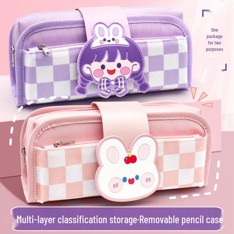 Checkered Cartoon Canvas Pencil Case, Large Capacity, Detachable Two-in-One Design for Boys and Girls. Perfect for Elementary Students.
Checkered Cartoon Canvas Pencil Case, Large Capacity, Detachable Two-in-One Design for Boys and Girls. Perfect for Elementary Students.