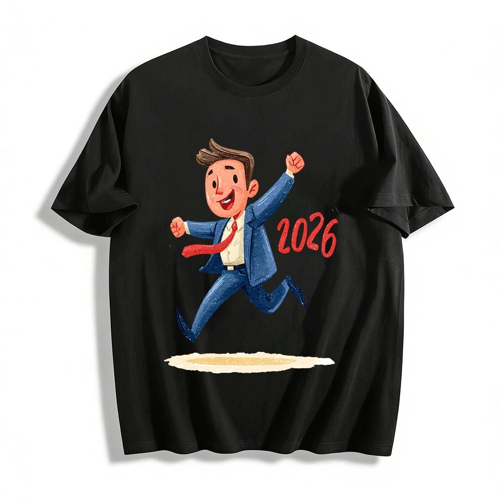 2026 New Year Cheerful Businessman Graphic Casual Top Pure cotton T-shirt XXS
2026 New Year Cheerful Businessman Graphic Casual Top Pure cotton T-shirt XXS