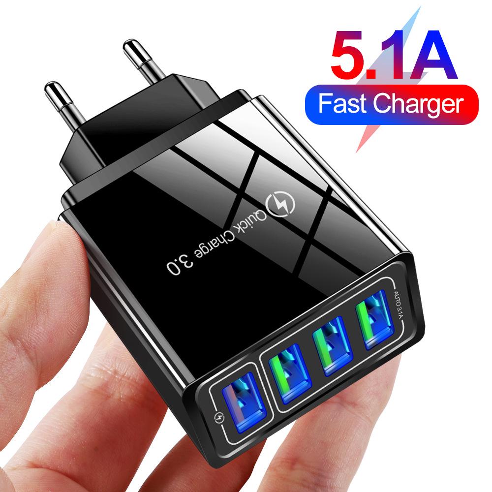 45W QC3.0 4-Port USB Fast Charger with 5.1A Output - US, EU, UK Travel Adapter US Standard Black
45W QC3.0 4-Port USB Fast Charger with 5.1A Output - US, EU, UK Travel Adapter US Standard Black