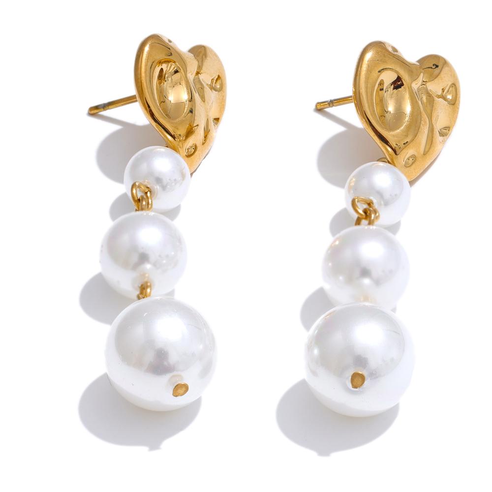 Yhpup Waterproof Stainless Steel Heart Simulated Pearls Beads Golden Drop Earrings Fashion Elegant Handmade Daily Jewelry Gift
Yhpup Waterproof Stainless Steel Heart Simulated Pearls Beads Golden Drop Earrings Fashion Elegant Handmade Daily Jewelry Gift