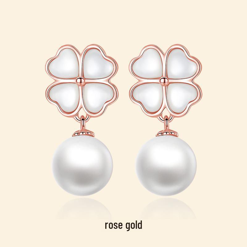 Elegant Four-Leaf Clover Faux Pearl Dangle Earrings, Retro Hong Kong Style in Sterling Silver - 2025 Trendy Design for Women 925 Silver
Elegant Four-Leaf Clover Faux Pearl Dangle Earrings, Retro Hong Kong Style in Sterling Silver - 2025 Trendy Design for Women 925 Silver