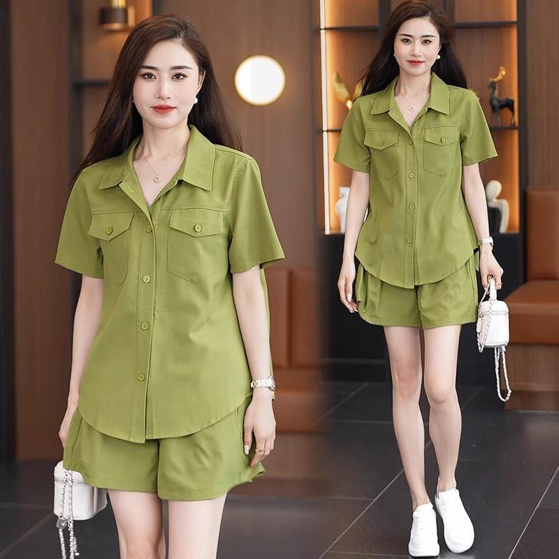 Women s 2025 Summer Slimming Short-Sleeve Shirt & Shorts Set - Petite, Versatile, Casual Wear 4XL (160-180 jin)
Women s 2025 Summer Slimming Short-Sleeve Shirt & Shorts Set - Petite, Versatile, Casual Wear 4XL (160-180 jin)