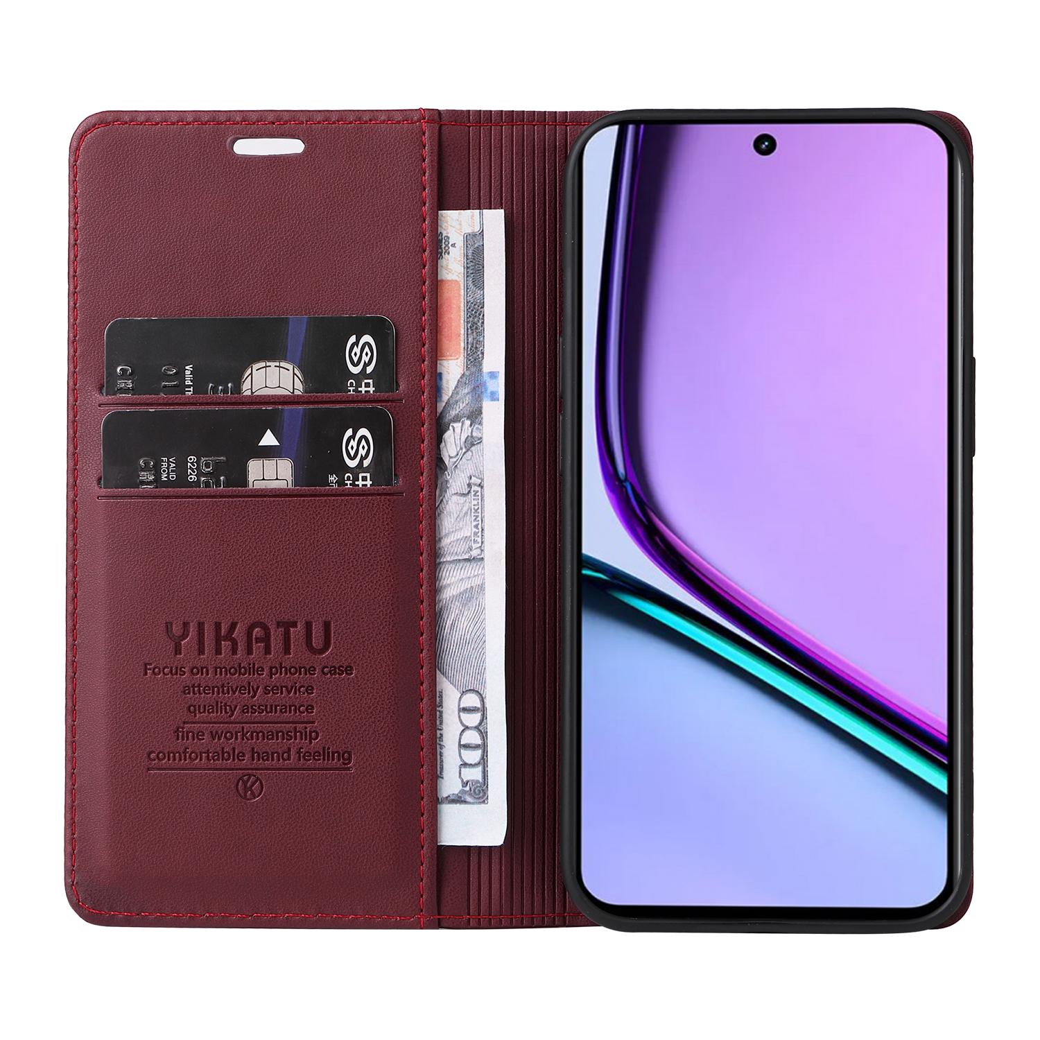 YIKATU YK-001 For Realme C67 4G Case Shockproof Leather Wallet Phone Cover Wine Red
YIKATU YK-001 For Realme C67 4G Case Shockproof Leather Wallet Phone Cover Wine Red