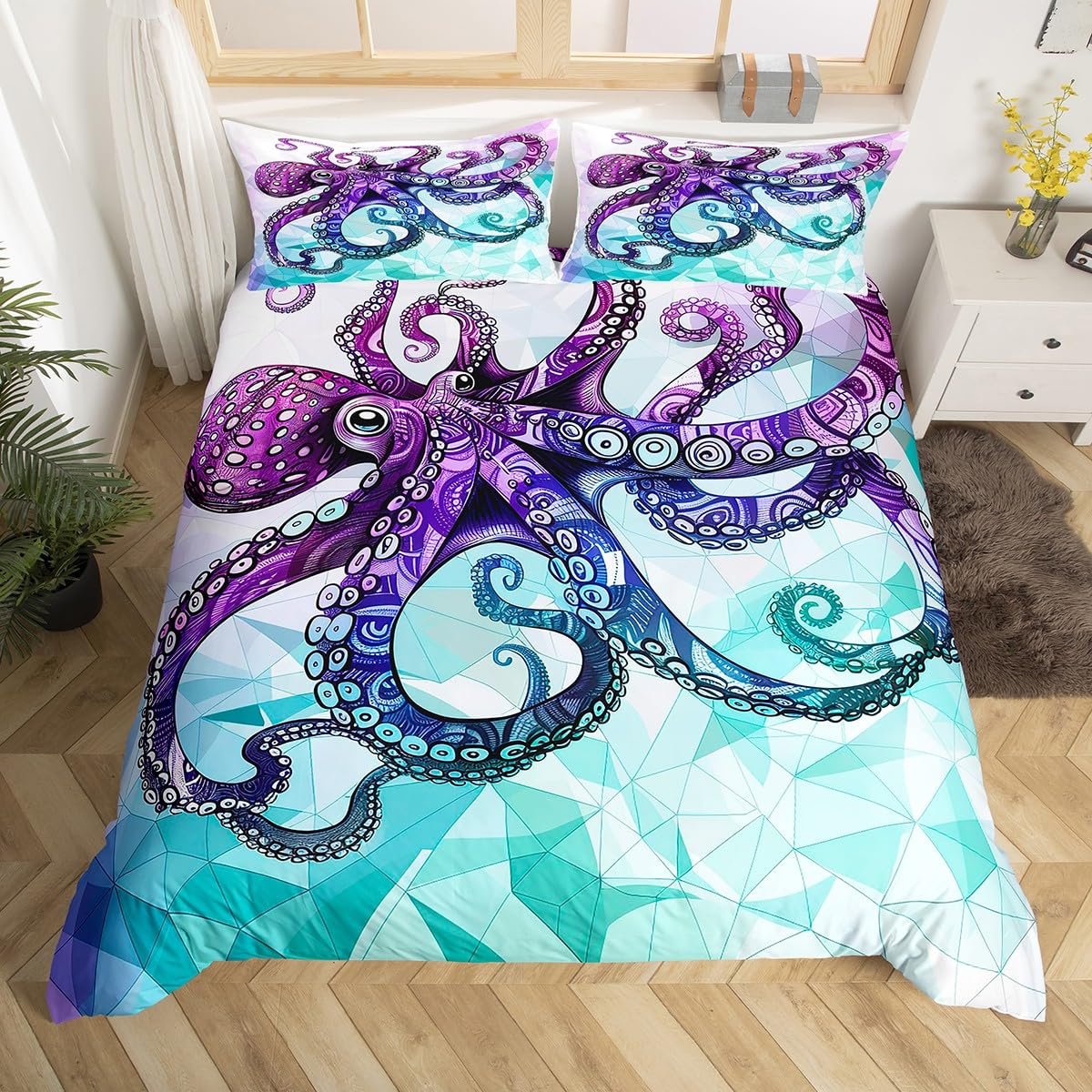 Octopus Beding Set Twin Octopus Tentacles Bed Soft Duvet Cover Sea Animals Warm Comforter Cover Ocean Theme Comfortable Quilt Cover featuring 2 135*200cm Eu-Single
Octopus Beding Set Twin Octopus Tentacles Bed Soft Duvet Cover Sea Animals Warm Comforter Cover Ocean Theme Comfortable Quilt Cover featuring 2 135*200cm Eu-Single