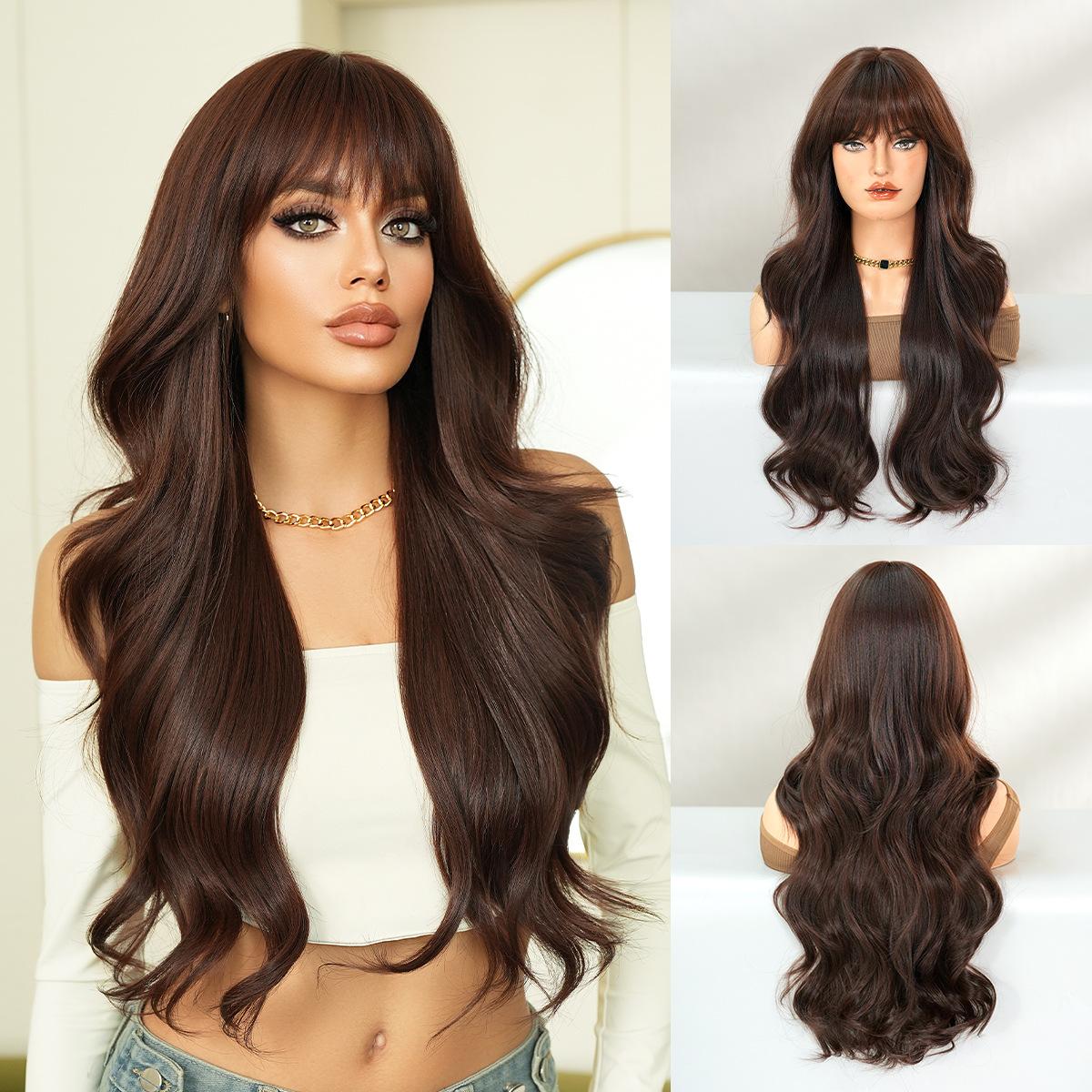 European and American Style Women’s Long Wavy Orange Synthetic Wig Blunt Bangs Fashion Big Waves Rose Net Full Wig темно-рудий
European and American Style Women’s Long Wavy Orange Synthetic Wig Blunt Bangs Fashion Big Waves Rose Net Full Wig темно-рудий