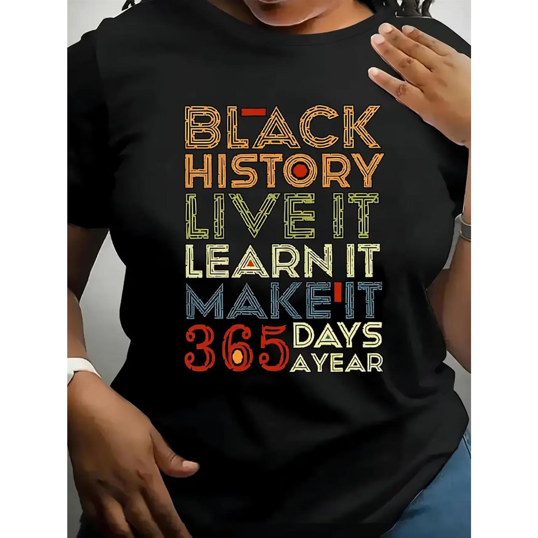 Women Black History 365 BHM T-Shirt - African American Month Cultural Apparel with Historical Dates Print, Short Sleeve Round Neck Casual Tee XXL
Women Black History 365 BHM T-Shirt - African American Month Cultural Apparel with Historical Dates Print, Short Sleeve Round Neck Casual Tee XXL