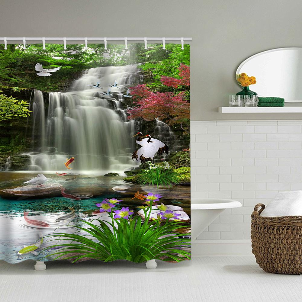1/4 Forest Waterfalls Shower Curtains, Toilet Seat Decoration, Shower Curtain With Carpet And Toilet Lid, 12 70.8X70.8 Inch Hook W60H190(CM)-1 Pcs
1/4 Forest Waterfalls Shower Curtains, Toilet Seat Decoration, Shower Curtain With Carpet And Toilet Lid, 12 70.8X70.8 Inch Hook W60H190(CM)-1 Pcs