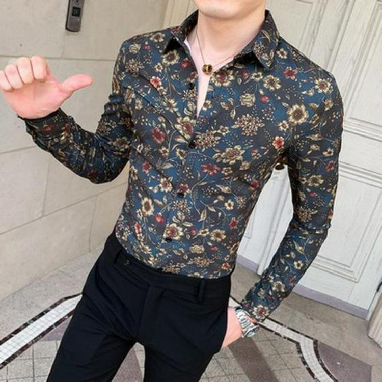 Spring Autumn Fashion Men Slim Floral Print Shirt 3XL
Spring Autumn Fashion Men Slim Floral Print Shirt 3XL