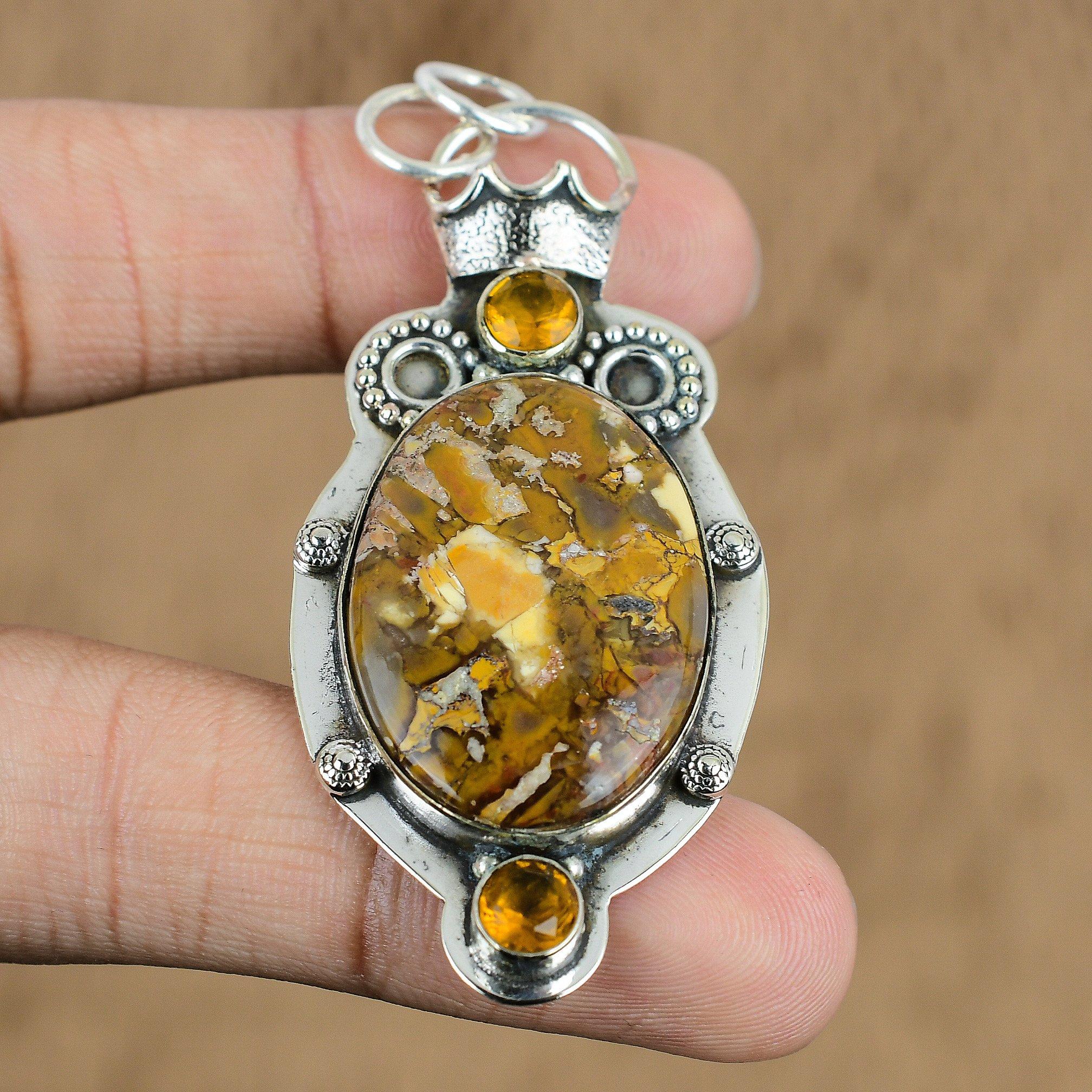 Oval Natural Brecciated Mookaite Citrine 925 Sterling Silver Engagement Pendant
Oval Natural Brecciated Mookaite Citrine 925 Sterling Silver Engagement Pendant