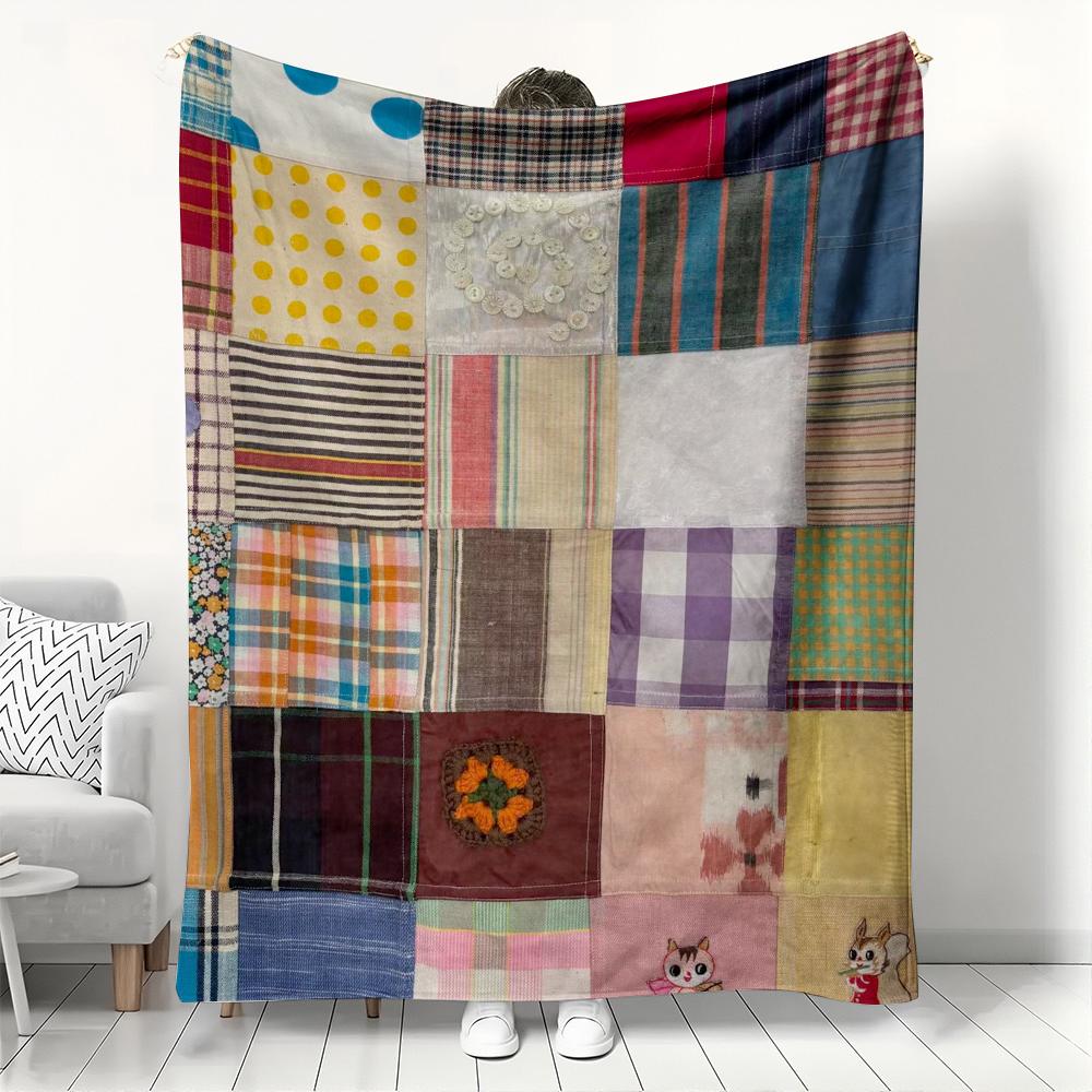 Vintage Bohemian Patchwork Flannel Blanket, Colorful Mixed Pattern Throw, Soft Cozy for Rustic Home Decor, Warm Sofa Couch Gift 75x90cm
Vintage Bohemian Patchwork Flannel Blanket, Colorful Mixed Pattern Throw, Soft Cozy for Rustic Home Decor, Warm Sofa Couch Gift 75x90cm