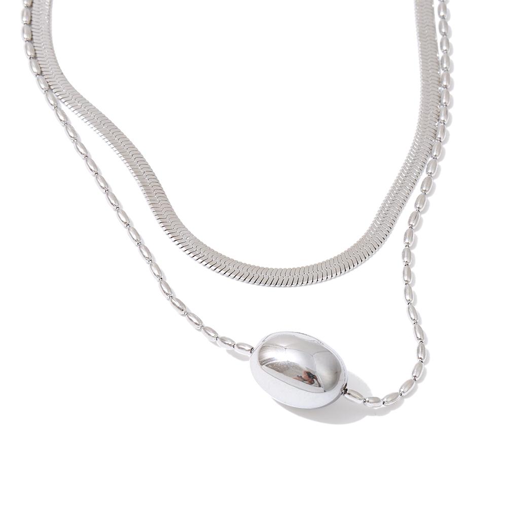 Eetit Новое ожерелье-подвеска из нержавеющей стали с двойной змеевидной цепочкой для многослойного ношения, корейская изысканная мода, высококачественное ювелирное изделие, подарок серебряный
Eetit Новое ожерелье-подвеска из нержавеющей стали с двойной змеевидной цепочкой для многослойного ношения, корейская изысканная мода, высококачественное ювелирное изделие, подарок серебряный
