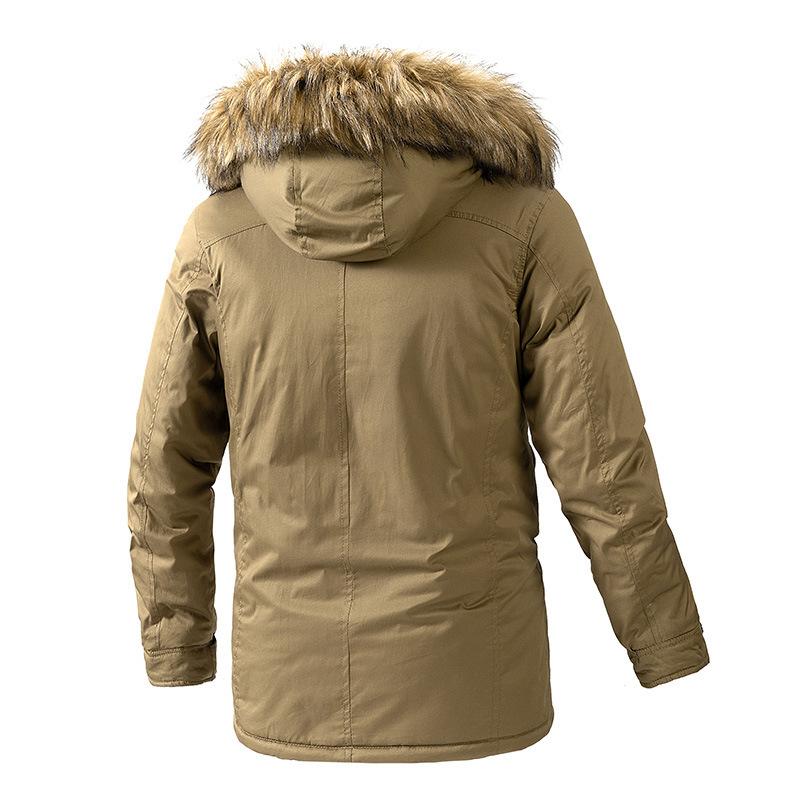 Winter Fashionable Warm Cotton Coat for Men with Hooded Fur Collar, Plus Velvet and Thickening, Windproof and Warm 3XL
Winter Fashionable Warm Cotton Coat for Men with Hooded Fur Collar, Plus Velvet and Thickening, Windproof and Warm 3XL