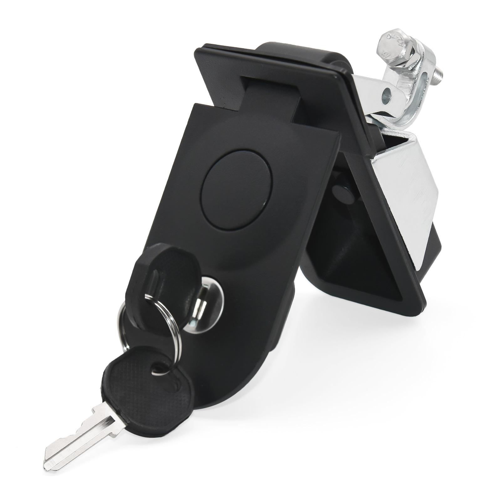 Прочная металлическая защелка с покрытием для шкафа с замком сжатия ключа, ручка-защелка для замка ящика для инструментов, кемпера, прицепа, грузовика, каравана чёрный