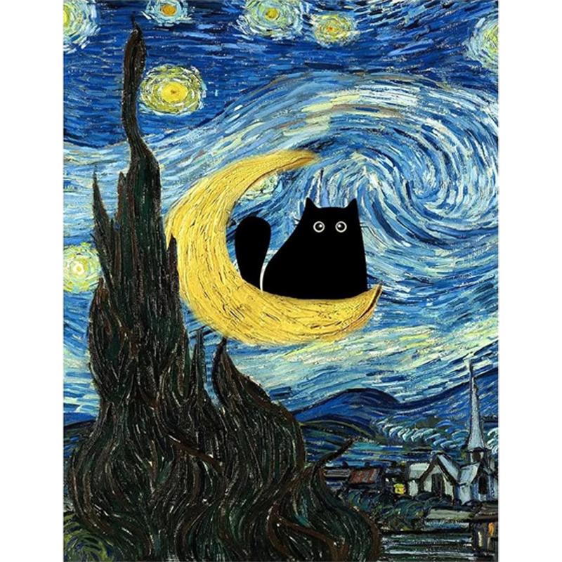 5D DIY Алмазная живопись Ван Гог Звездная ночь Кот Вышивка крестом Мозаика из страз DIY Вышивка 20x30cm
5D DIY Алмазная живопись Ван Гог Звездная ночь Кот Вышивка крестом Мозаика из страз DIY Вышивка 20x30cm