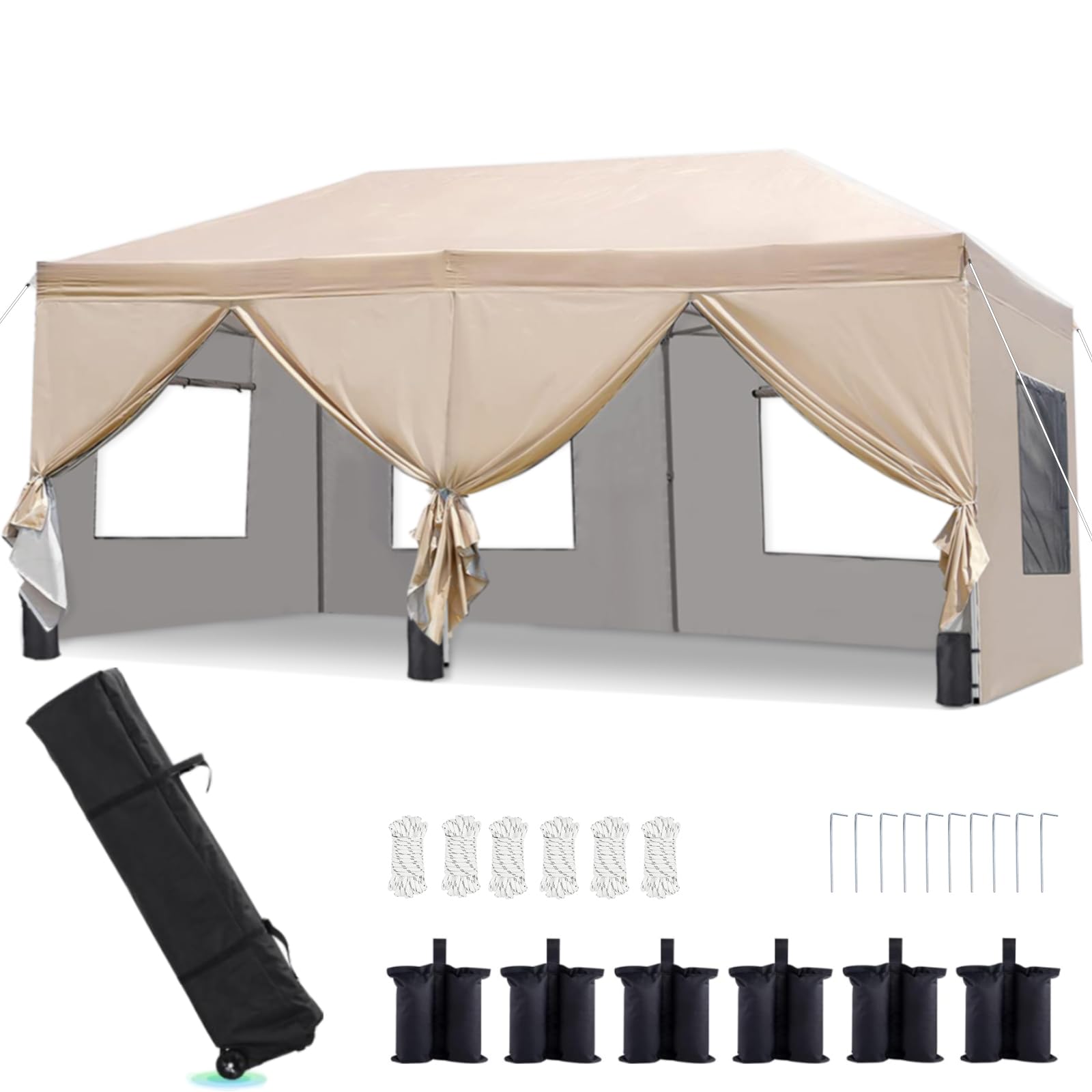 Caliturben One Touch Tarp Tent, 3m x 6m UV Protection, 6 Waterproof Horizontal Screens, 3 Level Adjustment, 365 Day Quality Guarantee, Camping,
Caliturben One Touch Tarp Tent, 3m x 6m UV Protection, 6 Waterproof Horizontal Screens, 3 Level Adjustment, 365 Day Quality Guarantee, Camping,