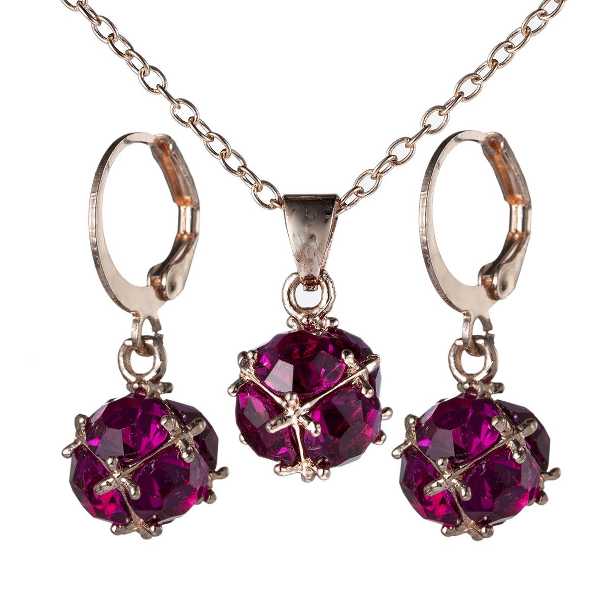 Retro Bayberry Ball Pendant Earrings & Necklace Set with Rose Red Zircon - Summer Jewelry
Retro Bayberry Ball Pendant Earrings & Necklace Set with Rose Red Zircon - Summer Jewelry