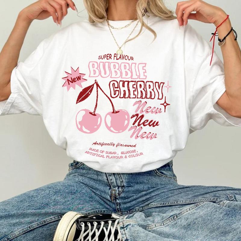 Cute Cherry Fruit Print T-Shirts Women Cotton Loose Grunge Tops Vintage Retro Aesthetic Graphic Tees Short Sleeve Female Clothes XXL
Cute Cherry Fruit Print T-Shirts Women Cotton Loose Grunge Tops Vintage Retro Aesthetic Graphic Tees Short Sleeve Female Clothes XXL