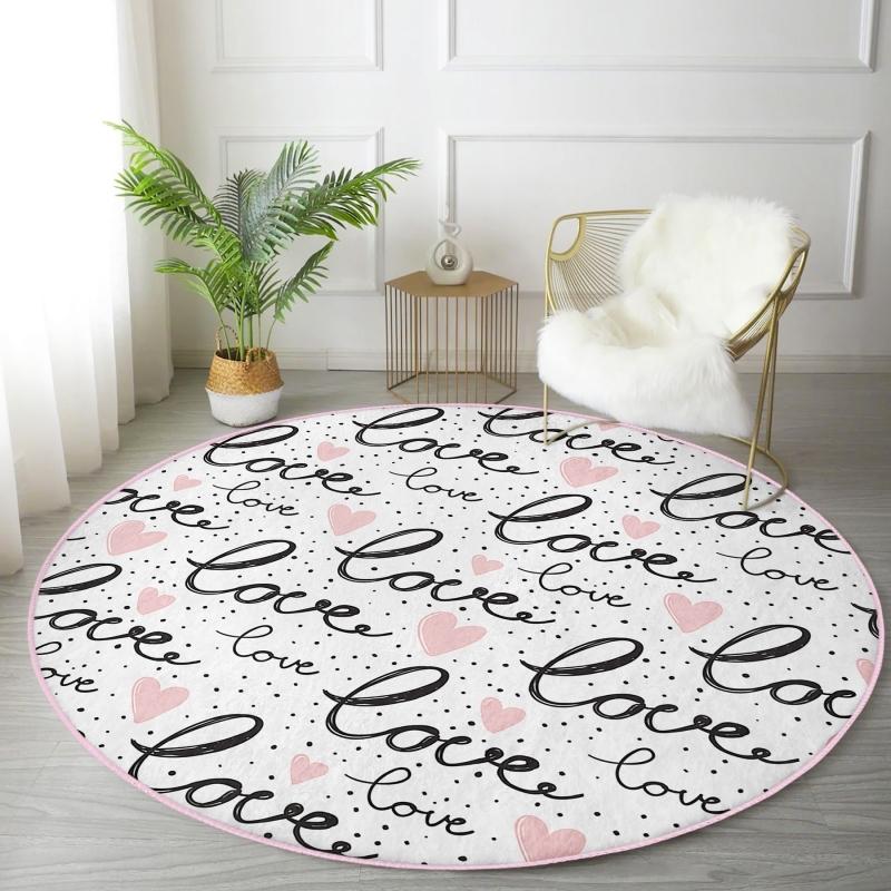 Deymend Love Printed Pink Heart Modern Bedroom Round Carpet With Washable Non-Slip Base
Deymend Love Printed Pink Heart Modern Bedroom Round Carpet With Washable Non-Slip Base