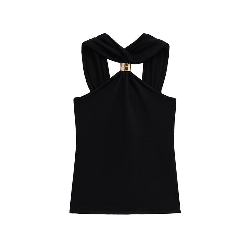 Metal Buckle Twisted Halter Slimming Women s Tank Top Large чорний
Metal Buckle Twisted Halter Slimming Women s Tank Top Large чорний