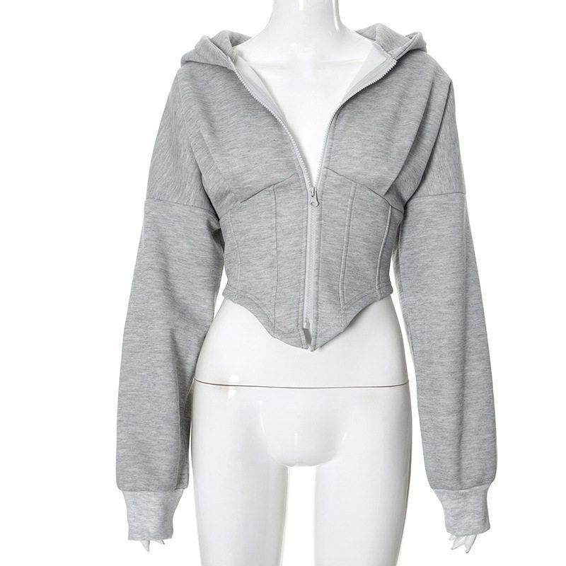 G24Tp143 European and American Cross-Border Women s Clothing Autumn and Winter New Casual Zipper Long-Sleeved Hooded Cardigan Short Jacket Top Gray S
G24Tp143 European and American Cross-Border Women s Clothing Autumn and Winter New Casual Zipper Long-Sleeved Hooded Cardigan Short Jacket Top Gray S