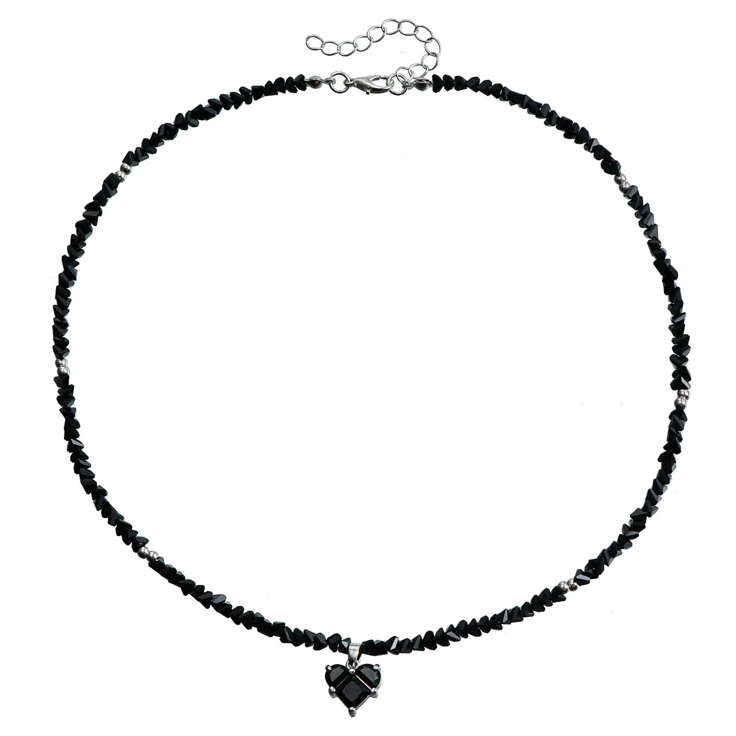 Vintage Mulit-cut Glass Beads Zircon Heart Pendant Necklace for Women Female Geometric Irregular Crystal Chain Boho Jewelry чорний
Vintage Mulit-cut Glass Beads Zircon Heart Pendant Necklace for Women Female Geometric Irregular Crystal Chain Boho Jewelry чорний