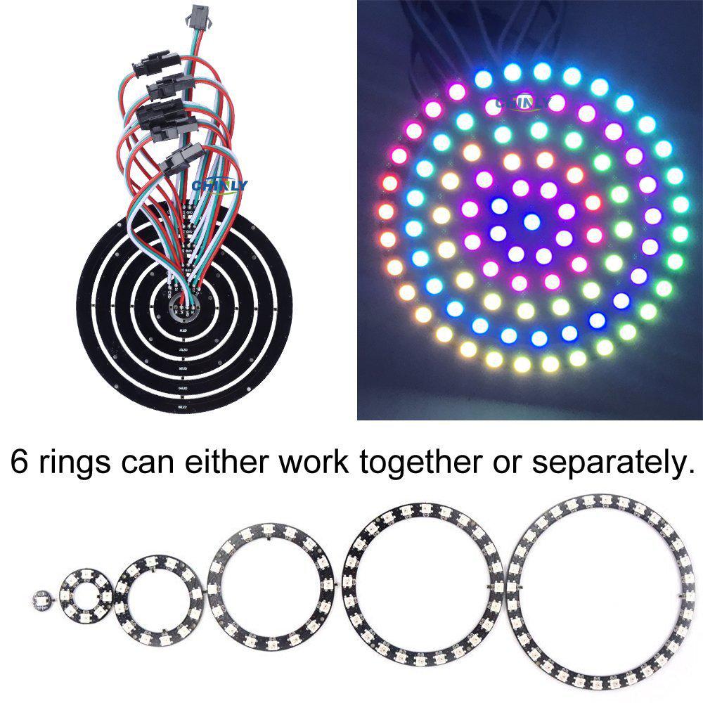 Full-Color Addressable LED Ring with WS2812B RGB Beads (Black Board) 8 LEDs
Full-Color Addressable LED Ring with WS2812B RGB Beads (Black Board) 8 LEDs