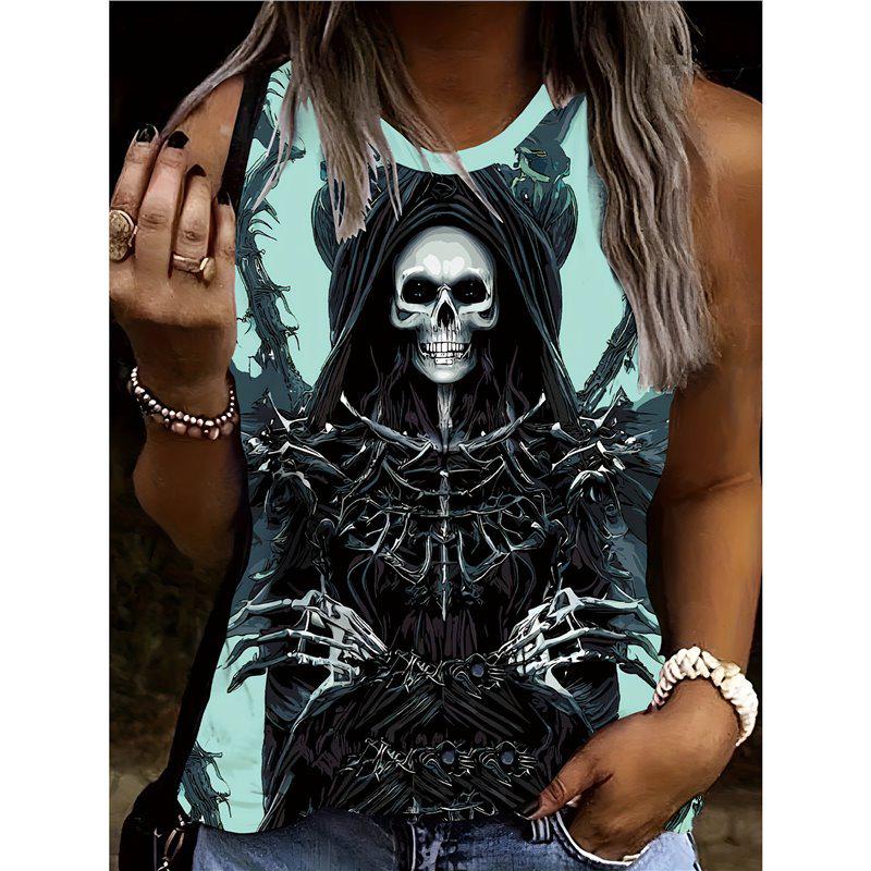 Трендовый готический панк жилет с принтом черепа, с круглым вырезом, на Хэллоуин Large
Трендовый готический панк жилет с принтом черепа, с круглым вырезом, на Хэллоуин Large