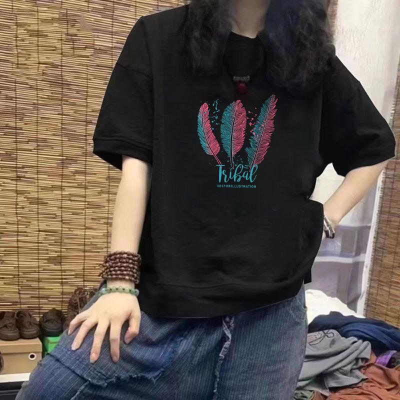 Women s 100% Cotton Casual Short Sleeve Loose T-Shirt with Slimming Design and Trendy Print - Plus Size Available M (85-100 jin)
Women s 100% Cotton Casual Short Sleeve Loose T-Shirt with Slimming Design and Trendy Print - Plus Size Available M (85-100 jin)