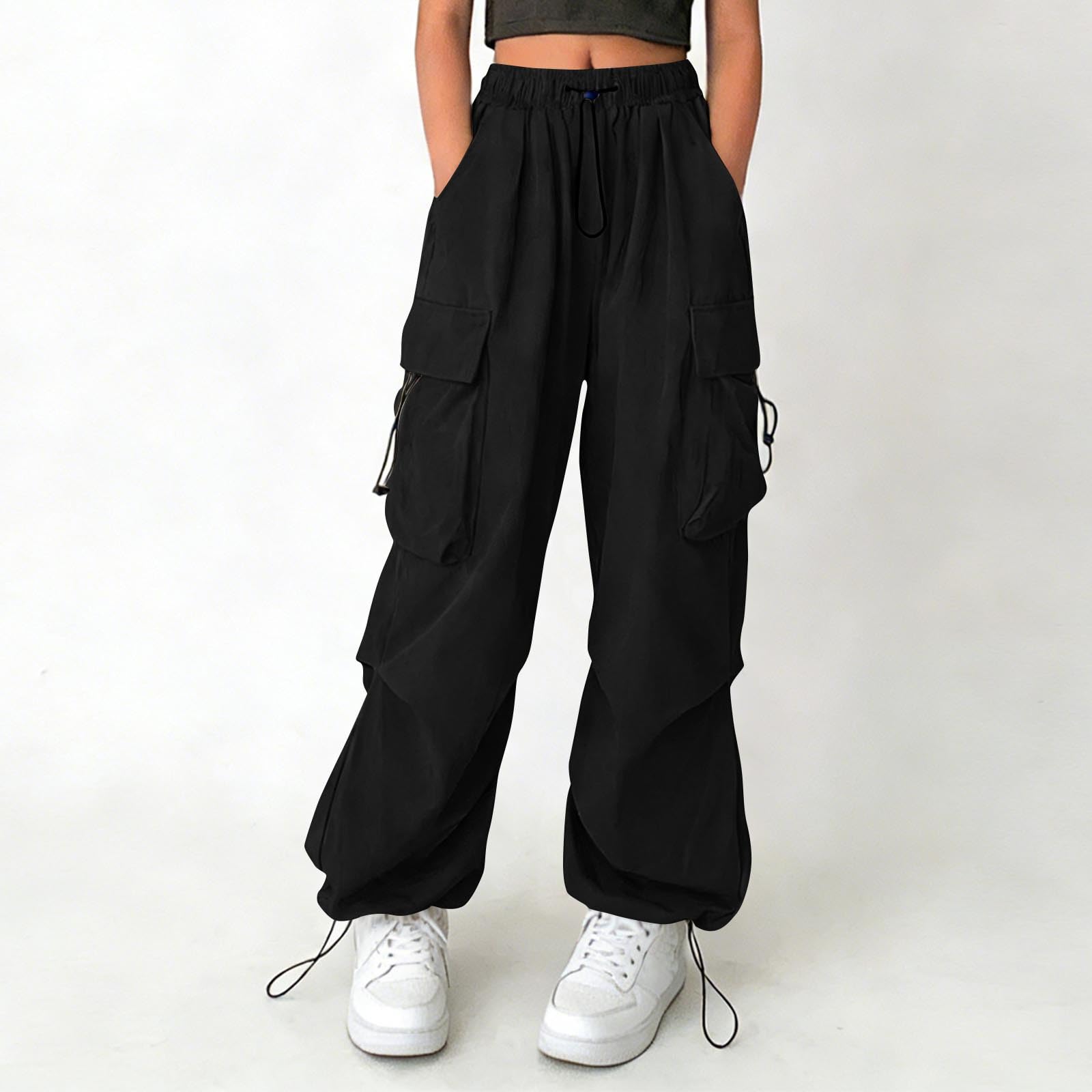 Women s Drawstring Waist Cargo Pants Loose Fit Multi Pocket Trousers with Adjustable Hem for Casual Daily Wear 120 чёрный
Women s Drawstring Waist Cargo Pants Loose Fit Multi Pocket Trousers with Adjustable Hem for Casual Daily Wear 120 чёрный