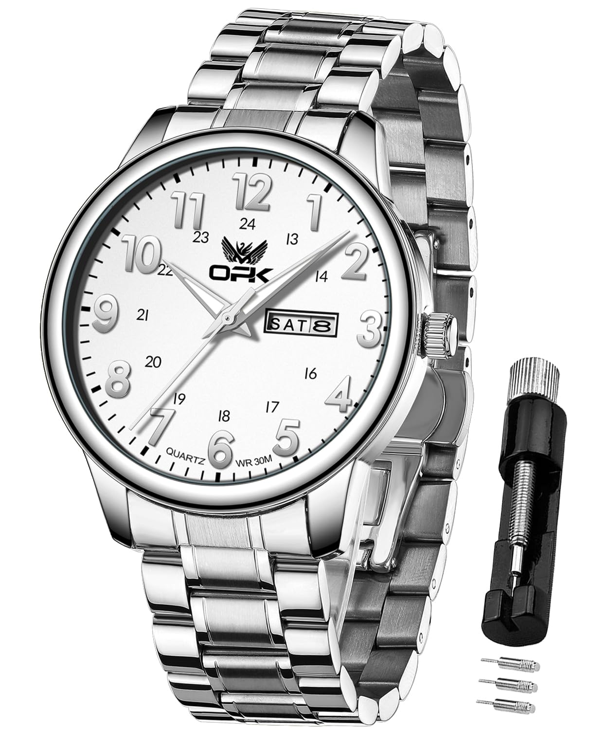 OPK Men s Watch Popular Stylish Waterproof Date Luminous Easy to See Calendar Quartz Men s Watch Business Student Company watch for men White
OPK Men s Watch Popular Stylish Waterproof Date Luminous Easy to See Calendar Quartz Men s Watch Business Student Company watch for men White