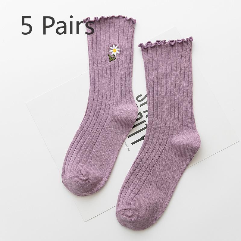5 пар женских носков весна-лето, новые однотонные, с вышитыми деревянными ушками, с закрученным краем, в трубчатом ворсе 5 Pairs фиолетовый
5 пар женских носков весна-лето, новые однотонные, с вышитыми деревянными ушками, с закрученным краем, в трубчатом ворсе 5 Pairs фиолетовый