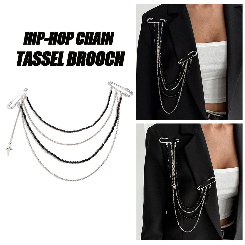 Korean Style Punk Hip-hop Star Black Imitation Crystal Beads Chain For Women Multi-layer Tassel Pin Brooches Jewelry Accessories серебряный
Korean Style Punk Hip-hop Star Black Imitation Crystal Beads Chain For Women Multi-layer Tassel Pin Brooches Jewelry Accessories серебряный