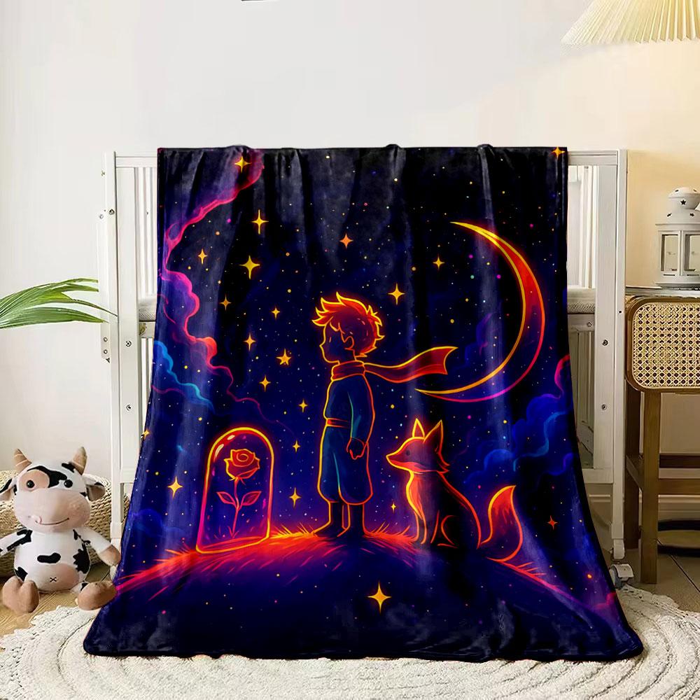 Bright neon outlines depict a boy, fox, rose, crescent moon, and stars. for all seasons blanket lunch break throw gift 80cm x 120cm
Bright neon outlines depict a boy, fox, rose, crescent moon, and stars. for all seasons blanket lunch break throw gift 80cm x 120cm