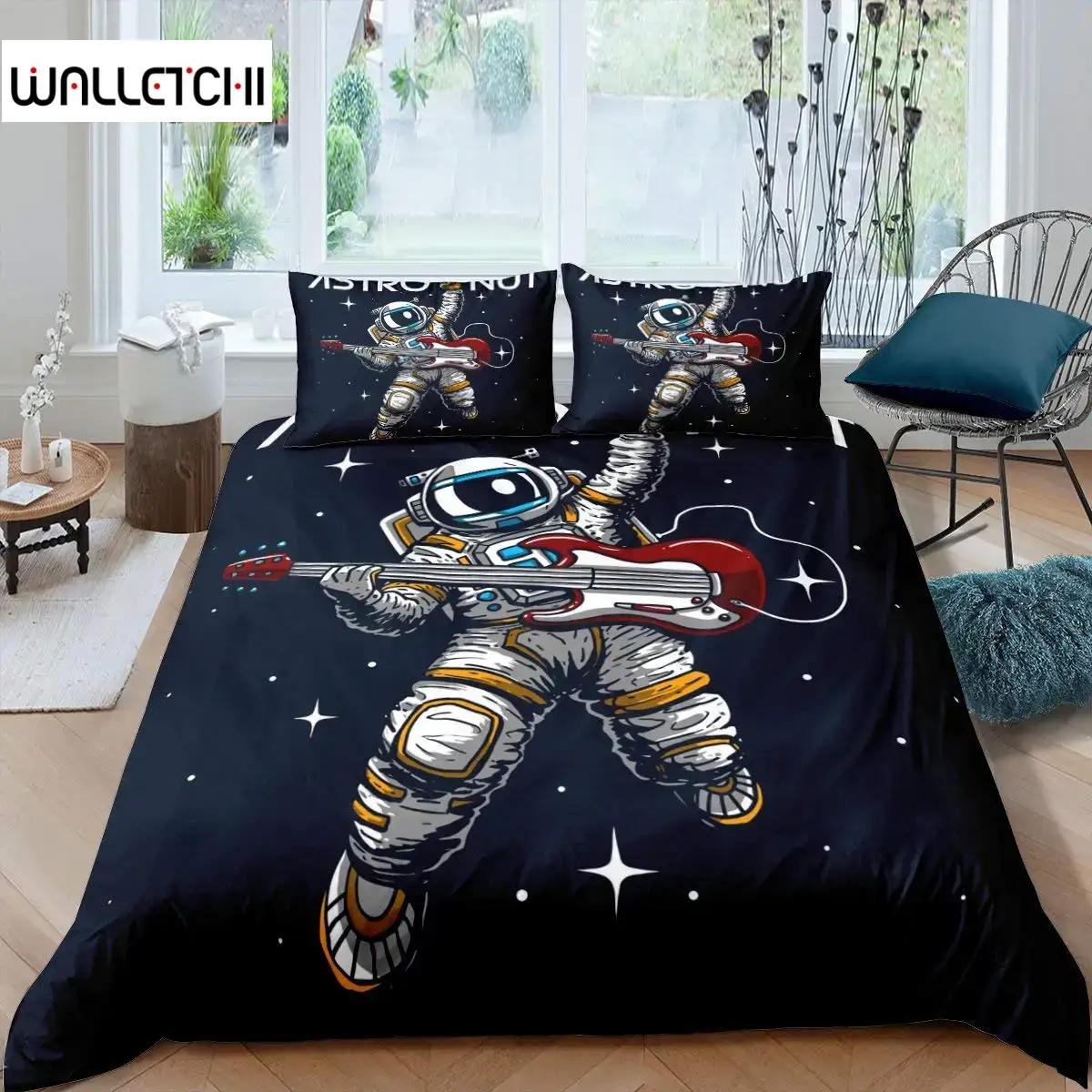 Astronaut Duvet Cover Set Astronaut Playing Guitar Bedding Set Teen Boys Kids Galaxy Stars Outer Space Polyester Comforter Cover 135x200cm 2pcs
Astronaut Duvet Cover Set Astronaut Playing Guitar Bedding Set Teen Boys Kids Galaxy Stars Outer Space Polyester Comforter Cover 135x200cm 2pcs