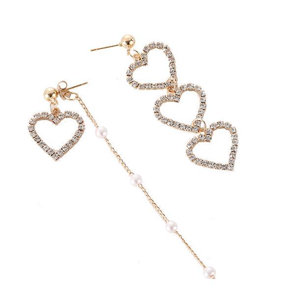 New Korean Charm Pearl Tassel Crystal Love Heart Earrings For Women Fashion Asymmetric Drop Earring Luxury Zircon Brincos золотой
New Korean Charm Pearl Tassel Crystal Love Heart Earrings For Women Fashion Asymmetric Drop Earring Luxury Zircon Brincos золотой