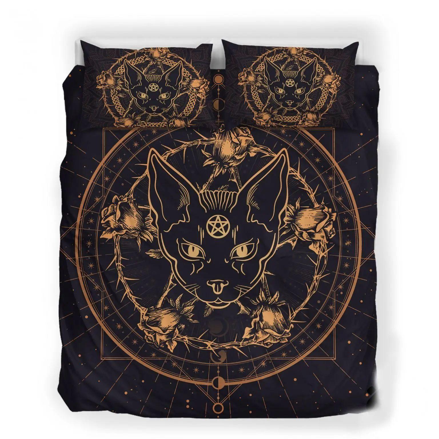 Mysterious Black Cat Duvet Set Gothic Black Cat Bedding Set Full Size Three-Piece Set AU Queen 210*210
Mysterious Black Cat Duvet Set Gothic Black Cat Bedding Set Full Size Three-Piece Set AU Queen 210*210