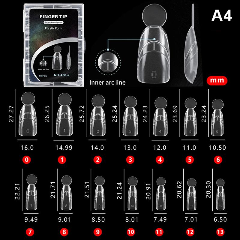140Pcs Sandwich Nail Dual Forms Reusable Mixed 14 Size Short Oval Square Top & Bottom Nail Mold For Builder Extension A4
140Pcs Sandwich Nail Dual Forms Reusable Mixed 14 Size Short Oval Square Top & Bottom Nail Mold For Builder Extension A4