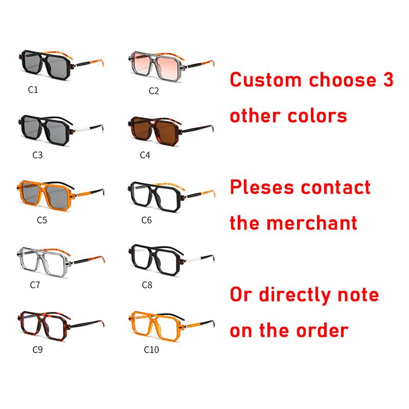 3pcs/Set Vintage Stitching Color Men Women Sunglasses Fashion Square Double Bridges Eyewear Office Anti-blue Light Glasses
3pcs/Set Vintage Stitching Color Men Women Sunglasses Fashion Square Double Bridges Eyewear Office Anti-blue Light Glasses