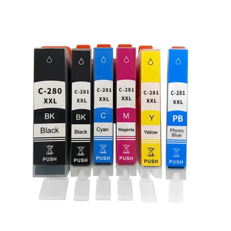 6 Color Replacement Ink Cartridges For PGI280 CLI281 XXL Printers Leak Proof Technology And Easy Installation 1
6 Color Replacement Ink Cartridges For PGI280 CLI281 XXL Printers Leak Proof Technology And Easy Installation 1