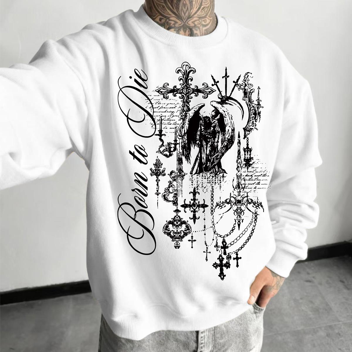 Men s Dark Aesthetic Fashion Hoodie: “Born to Die” Angel Cross Print, Grunge High-Street Casual Pullover XL білий
Men s Dark Aesthetic Fashion Hoodie: “Born to Die” Angel Cross Print, Grunge High-Street Casual Pullover XL білий