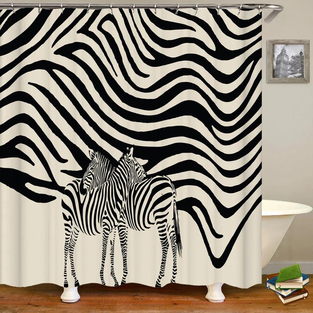 Black White Zebra Stripes Geometric Printing Bathroom Shower Curtain Polyester Waterproof Bathroom Curtain Home Decor With Hook W60H190(CM)-1 Pcs
Black White Zebra Stripes Geometric Printing Bathroom Shower Curtain Polyester Waterproof Bathroom Curtain Home Decor With Hook W60H190(CM)-1 Pcs