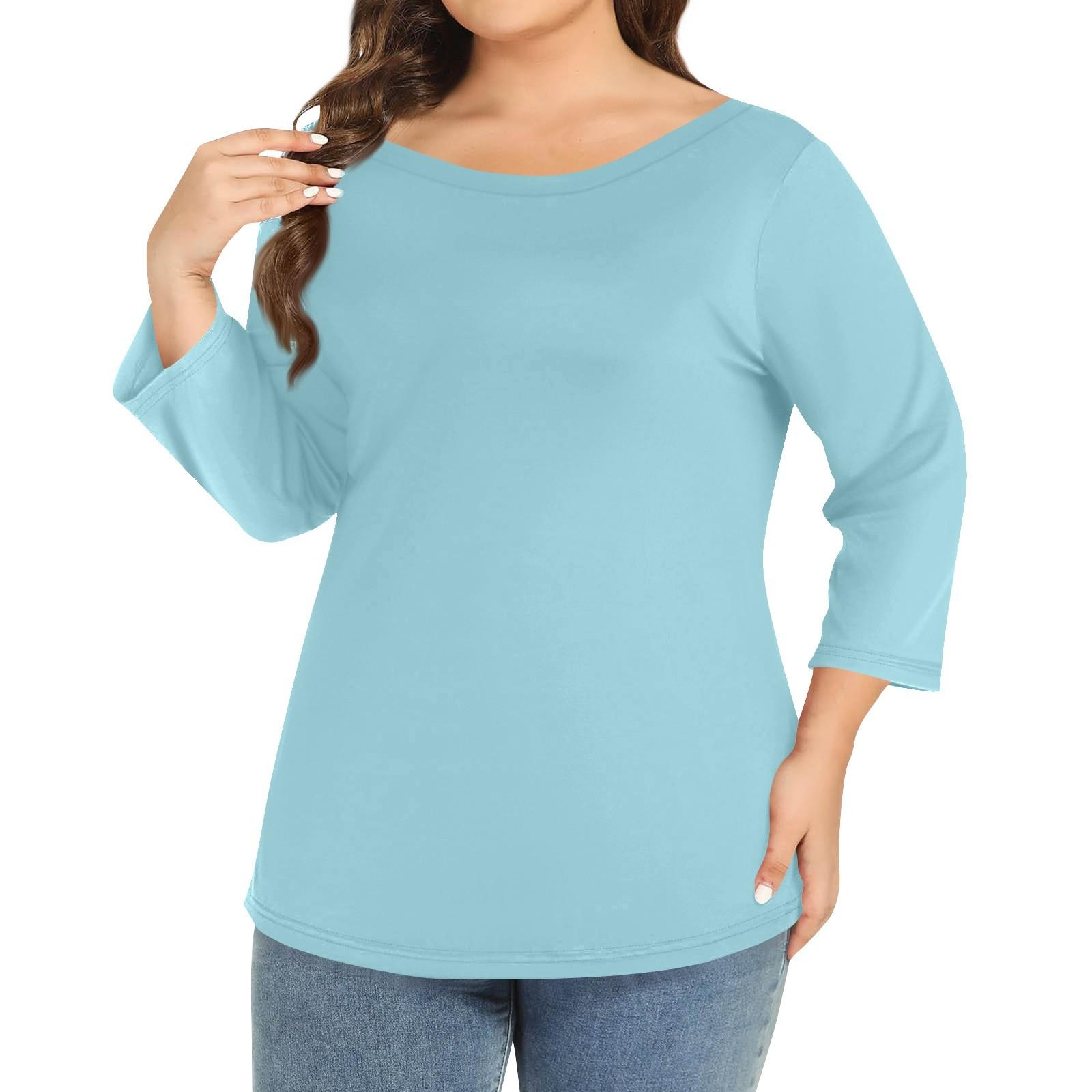 Женский однотонный топ больших размеров с круглым вырезом и рукавами 3/4 XXXL
Женский однотонный топ больших размеров с круглым вырезом и рукавами 3/4 XXXL