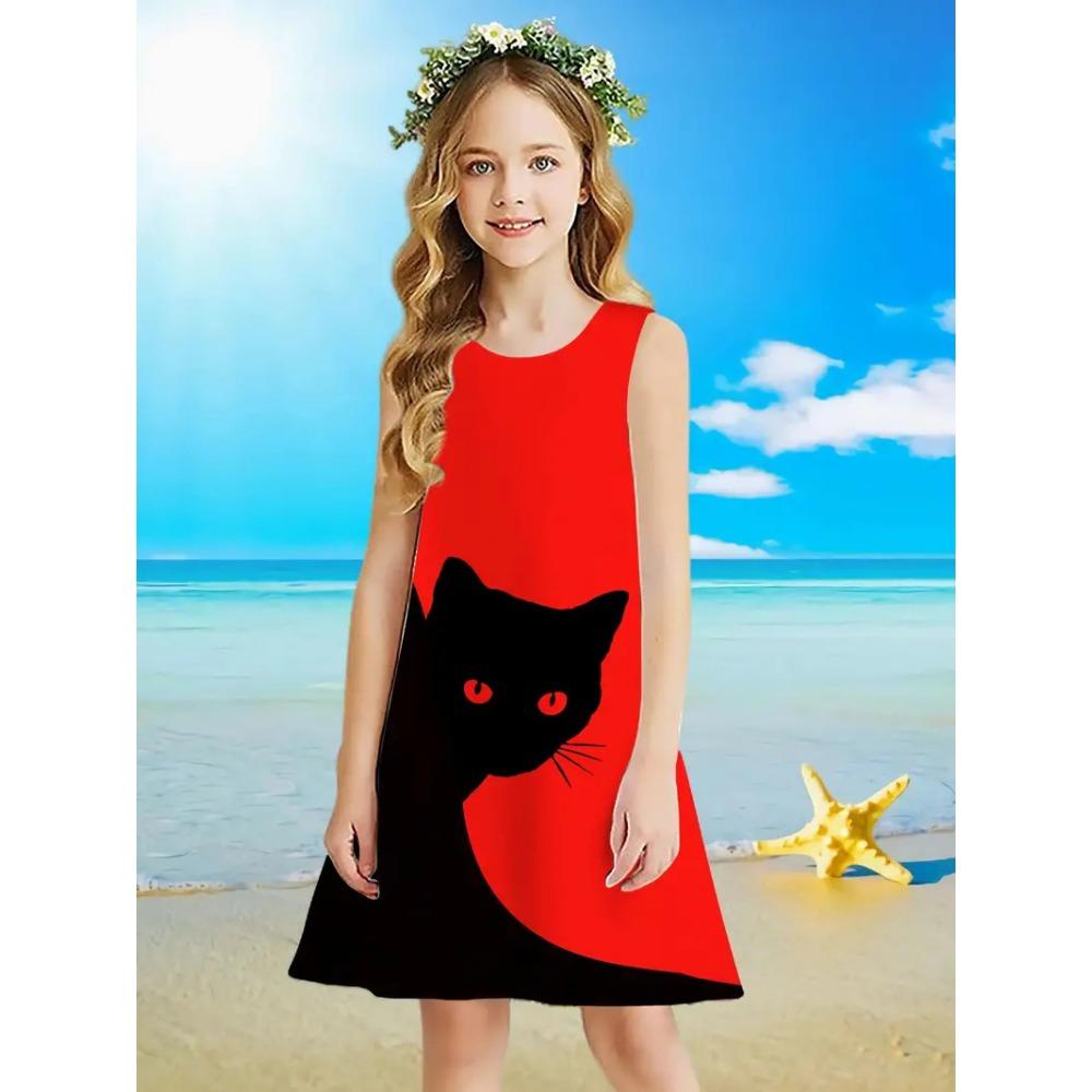 Spring Summer New Round Neck Sleeveless Vest Dress Cute Princess Dress Girls 3D Digital Printed Comfortable Fashionable Breathable Dress 160 червоний
Spring Summer New Round Neck Sleeveless Vest Dress Cute Princess Dress Girls 3D Digital Printed Comfortable Fashionable Breathable Dress 160 червоний