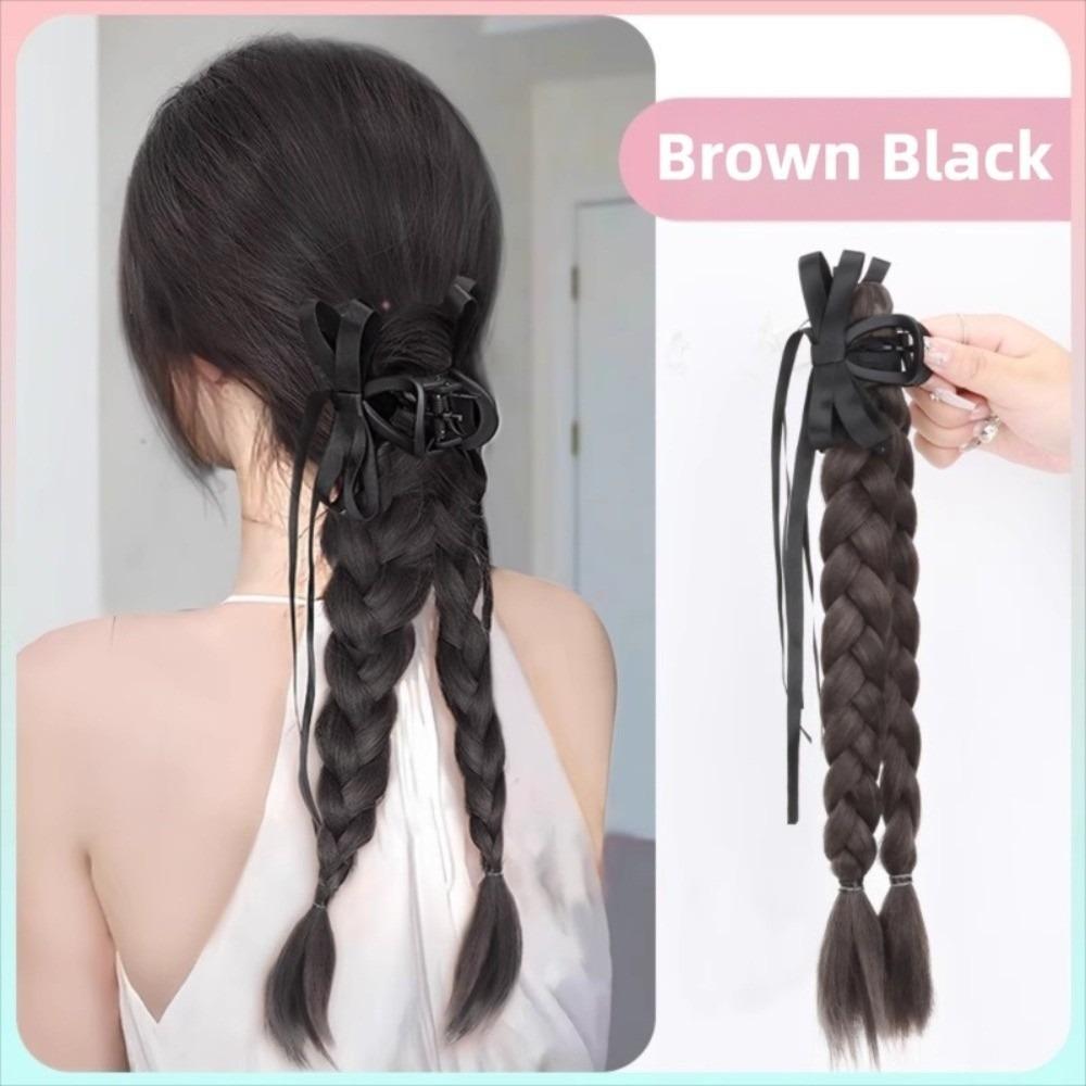 Korean Style Bow Twist Braid Ponytail Clip On Pony Tail Hair piece for Women коричневый/чёрный
Korean Style Bow Twist Braid Ponytail Clip On Pony Tail Hair piece for Women коричневый/чёрный