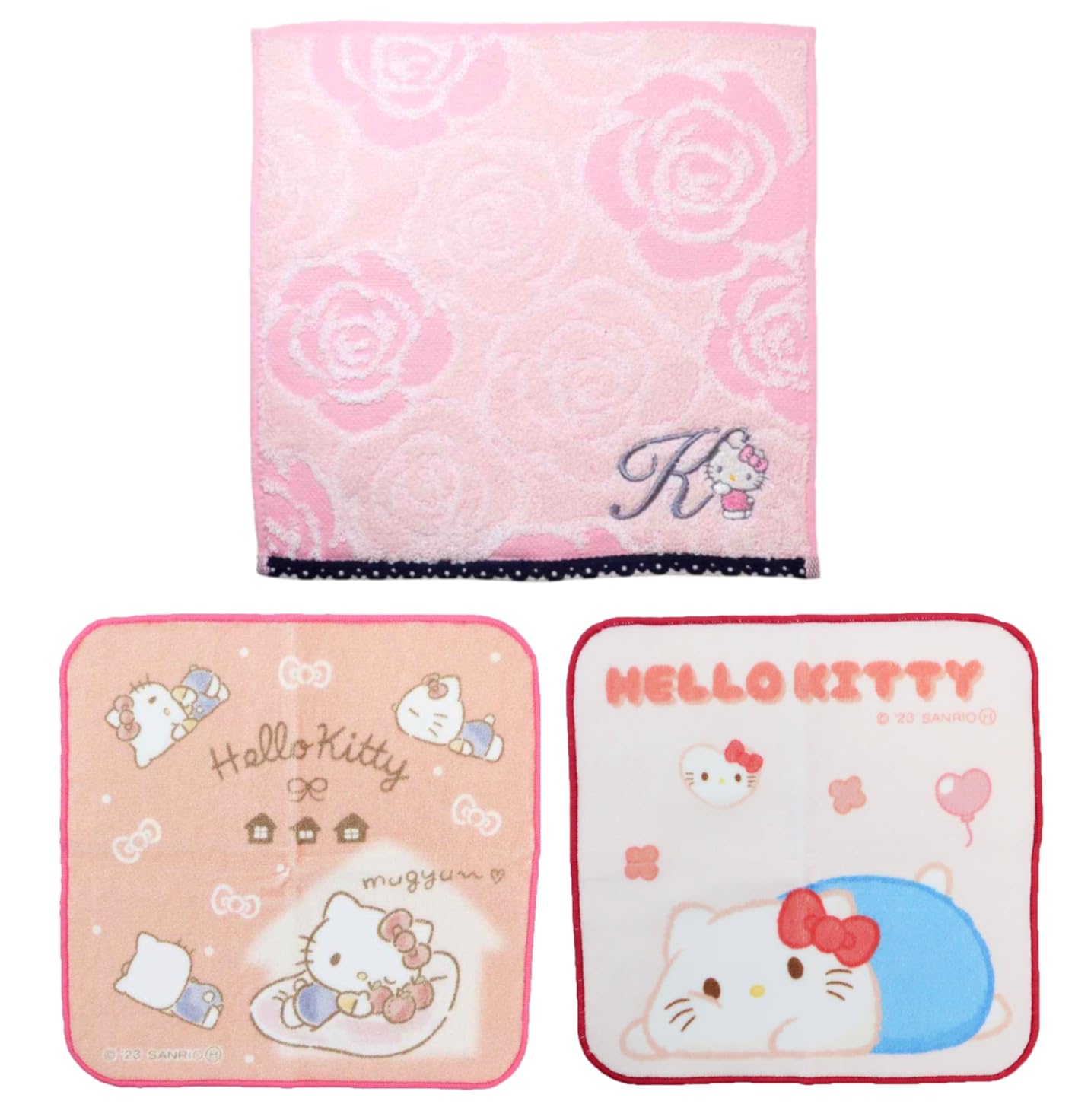 Набор из 3 полотенец-платков Sanrio Kitty Rose Kitty Pink Dararin (Initial K, Жаккард, Жаккард, Фунумару)
Набор из 3 полотенец-платков Sanrio Kitty Rose Kitty Pink Dararin (Initial K, Жаккард, Жаккард, Фунумару)